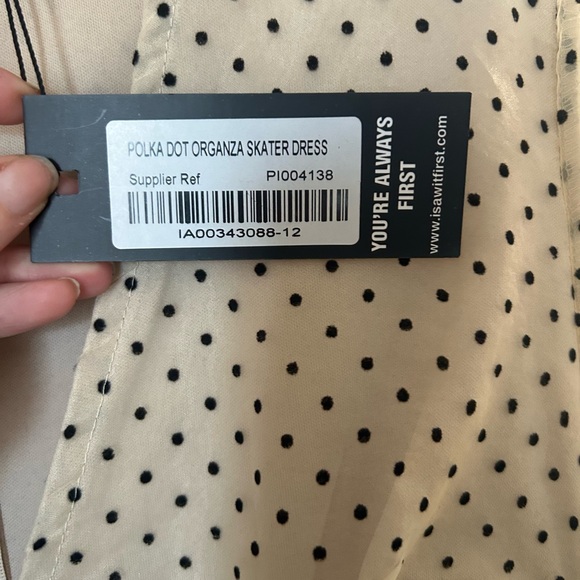 I Saw It First Beige Polka Dot Wrap Dress - Picture 4 of 7